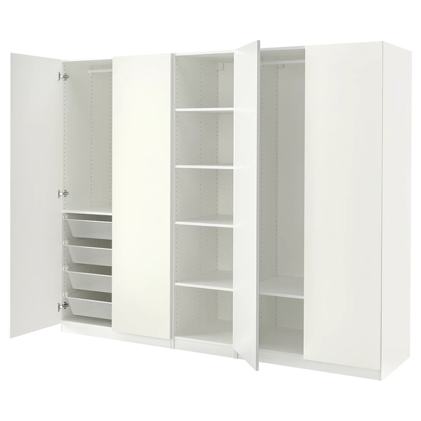 PAX / FORSAND Kleiderschrank - weiß/weiß 250x60x201 cm