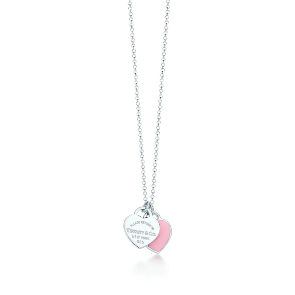 Return to Tiffany™ Pink Double Heart Tag Pendant
