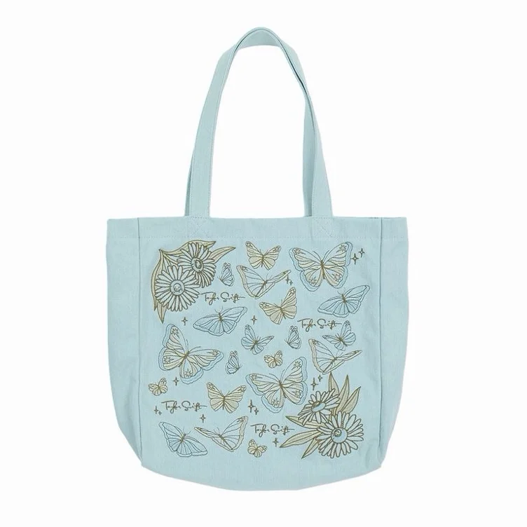 Taylor Swift 🦋 Self-Titled Butterfly Floral Flowers Embroidered Tote Bag NEW