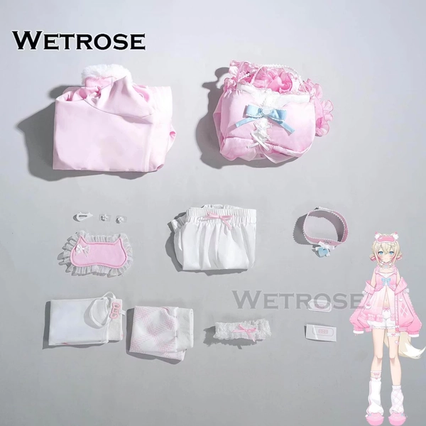 [Wetrose] Pre-Order Hololive EN Vtuber Fuwawa Mococo Abyssgard Pajamas Sleepwear Sleepdress Nightdress Nightwear Cosplay