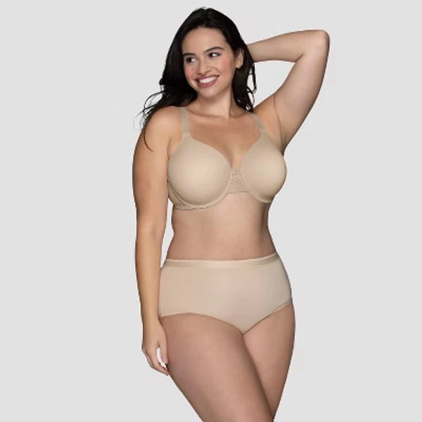 Vanity Fair Lingerie Women's Smoothing Underwire T-Shirt Bra Inspired By You - Beige 40DD: Adjustable Straps, Molded Cup