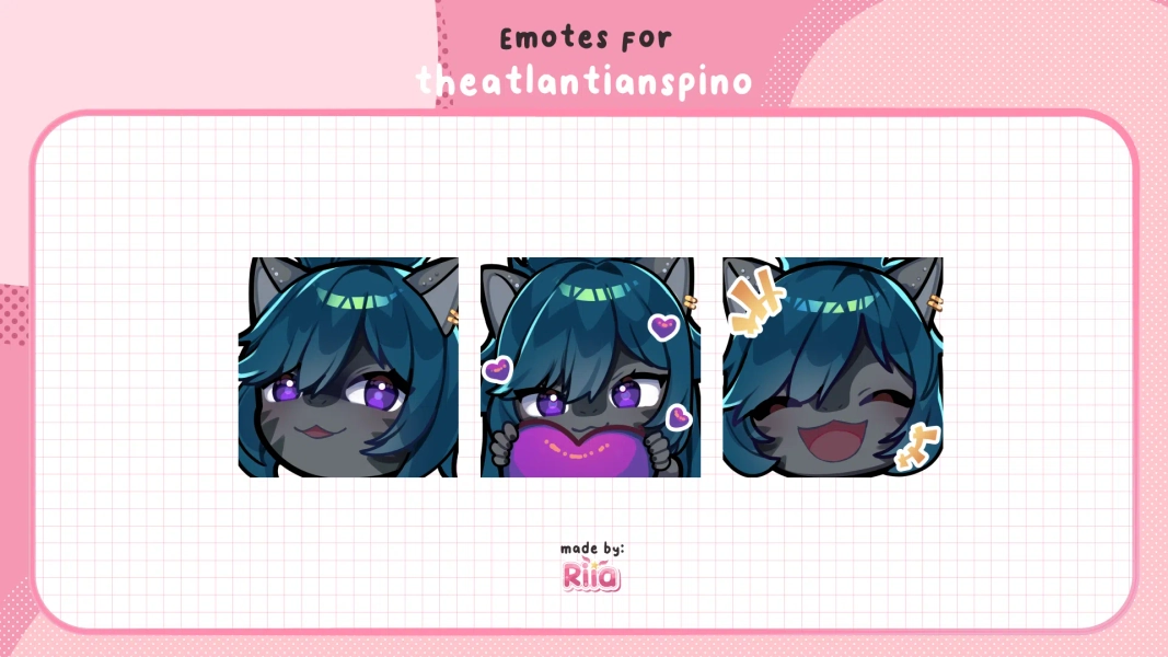 [Emotes] Set of 3 by riia🌸 (@riia_arts)