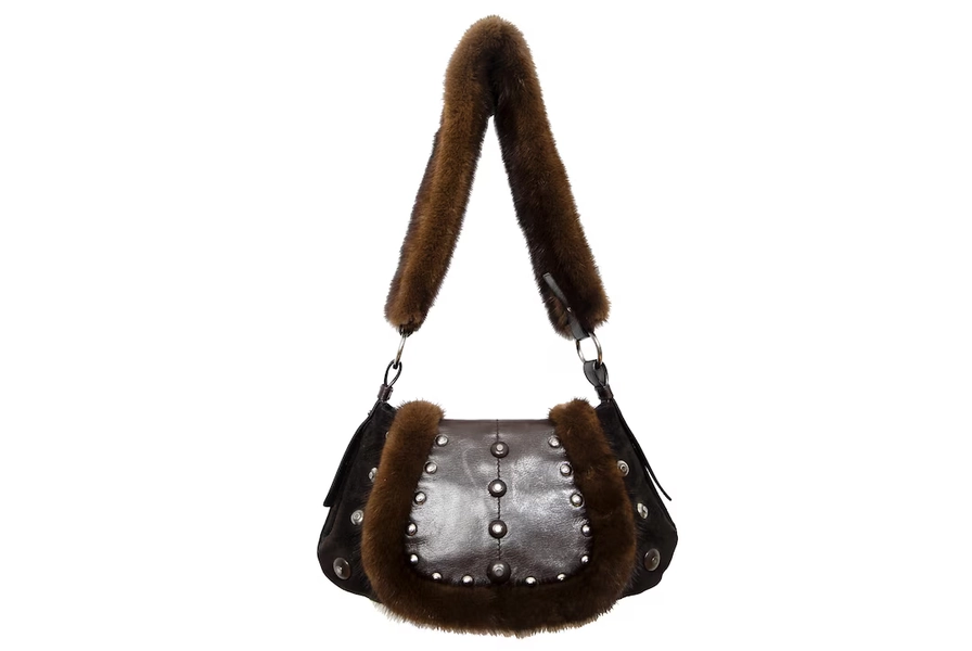 Vintage Yves Saint Laurent Tom Ford Era Suede Mink Trim Fur Shoulder Bag - Etsy
