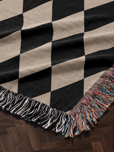 Black and White Harlequin Blanket - 60x80