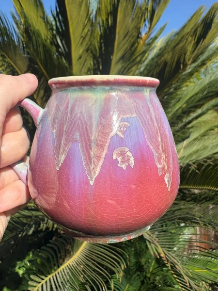 Tiny Ceramic Tea Cup Crystalline Glazed Small Coffee Mug - Etsy