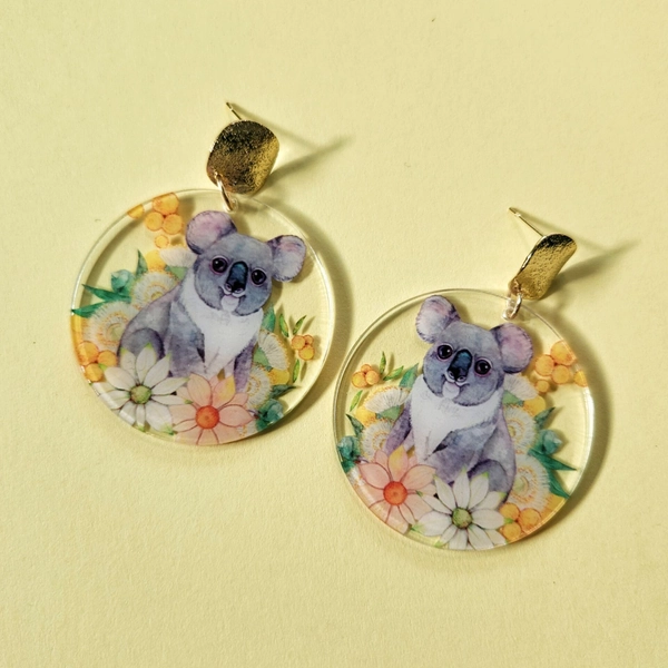 Earrings koala Australian animal by Watercolour by Cat - in.cube8r