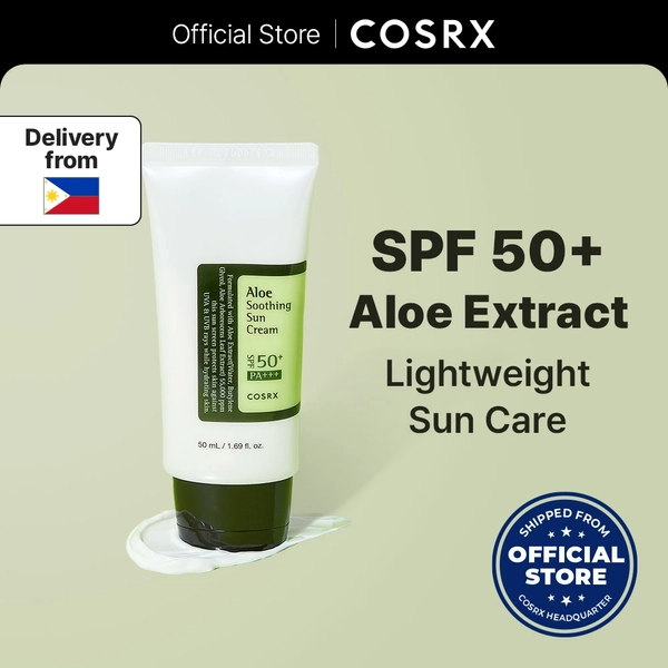[COSRX OFFICIAL] Aloe Soothing Sun Cream SPF 50 PA+++ 50ml, Aloe Extract 5.5%, Mild Hydrating Soothing Sunscreen