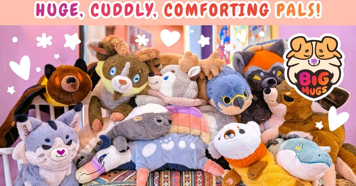 BIG HUGS Weighted Plushies -- huge, cuddly, comforting pals!
