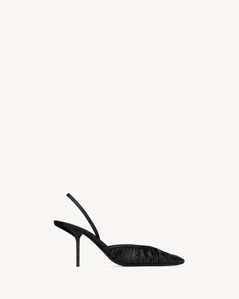 FOLIE slingback pumps in smooth leather and faux-python