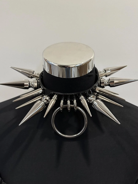 Handmade Spiked Leather Choker: Gothic Studded Collar