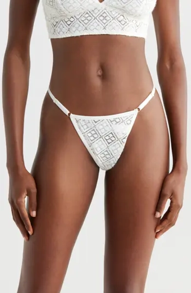 Metallic Geometric Lace G-String