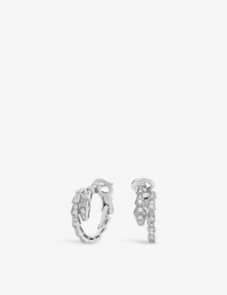 Serpenti Viper 18ct white-gold and 0.75ct diamond earrings