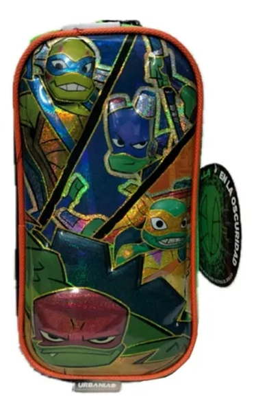 Lapicera Tortugas Ninja 3d Doble Cierre Glow In The Dark Azul Tortugas Ninja