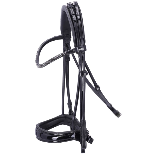 Schockemohle Isabell Werth Bella Rose Double Bridle - Black/Patent
