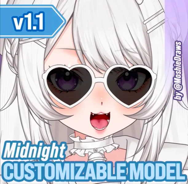 Midnight Customizable VTuber model by Moshie Studio (@MoshieStudio)