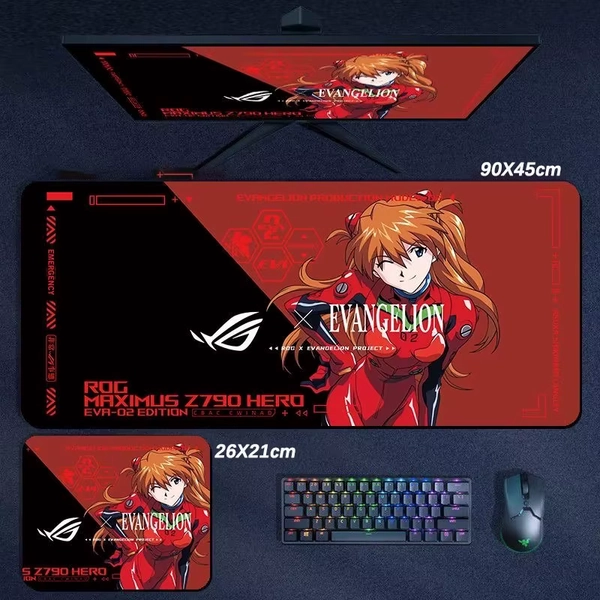 Mousepad Japonês Kawaii Asuka Grande, Impermeável e Antiderrapante, Tapete de Mesa de Jantar em Couro PU, Almofada para Teclado de Computador e Laptop - AliExpress 7