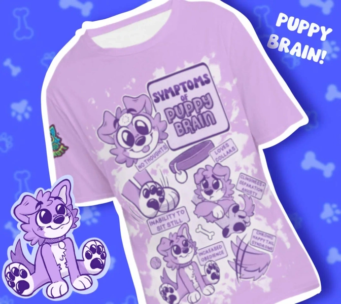 Symptoms of Puppy Brain! (purple) - Etsy