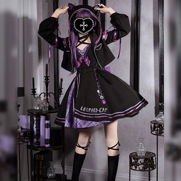 Cat Ear Hoodie Asymmetrical set