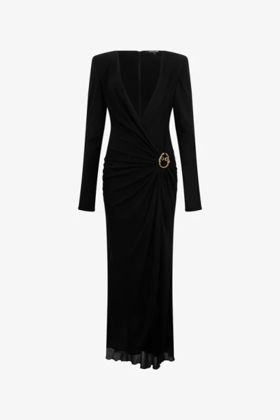 Robe longue drapée avec détail serpent