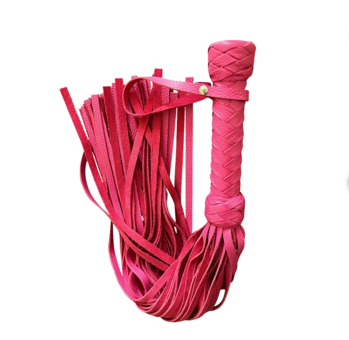 Pink leather flogger