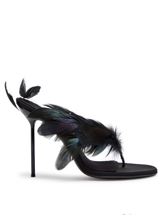 Lidia Feather 105 crepe thong mules