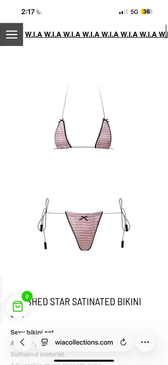SMASHED STAR SATINATED BIKINI SET