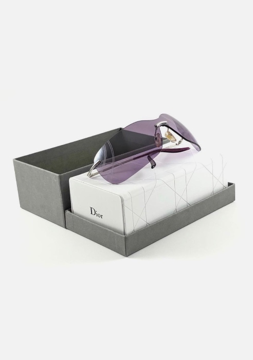 CHRISTIAN DIOR sunglasses BOWLING purple with silver, feather light,  2000s