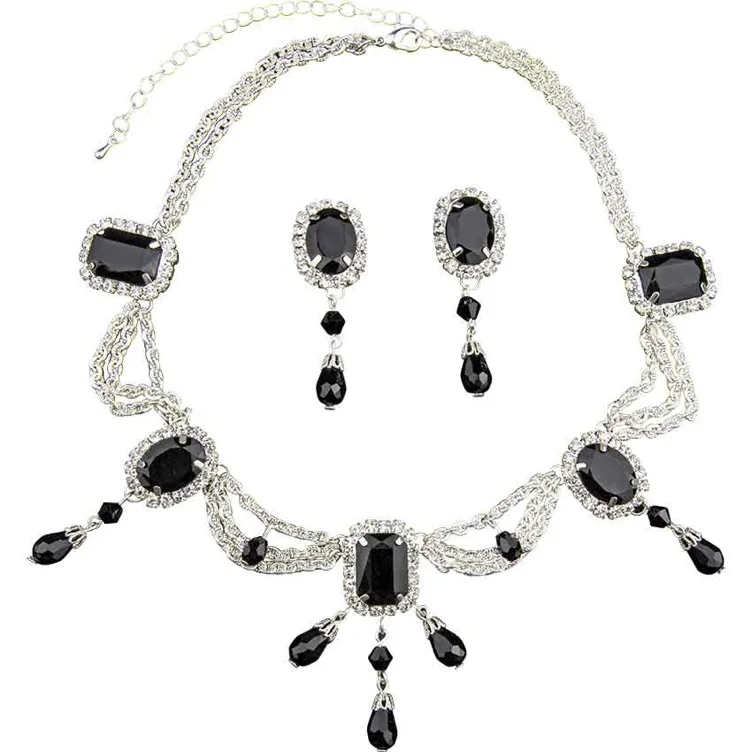Dark Queen's Crystalline Necklace and Earring Set - Medieval Collectibles