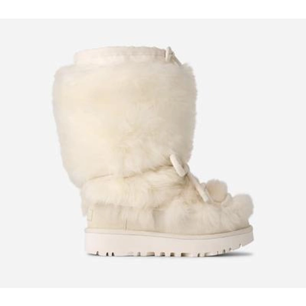 UGG® Women's Classic Tall Chalet Sheepskin Classic Boots in White, Size 10