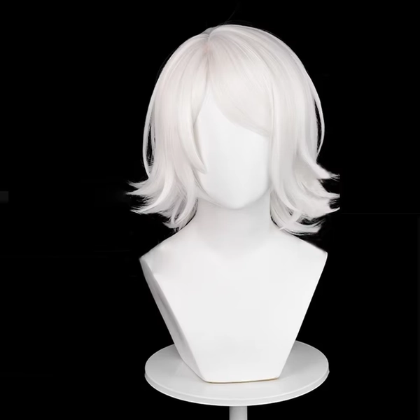 Anime Korte Rechte Witte Synthetische Cosplay Pruik met Pony Pluizige Game Mannen Hittebestendige Pruik voor Dagelijkse Party Pruiken - AliExpress 