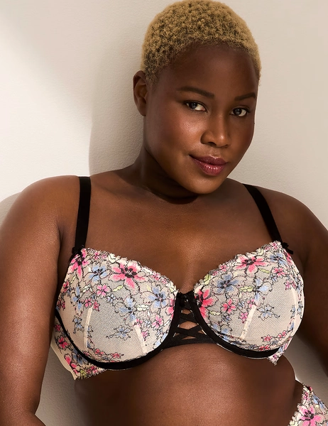 matching set: Floral Lace Unlined Balconette Bra