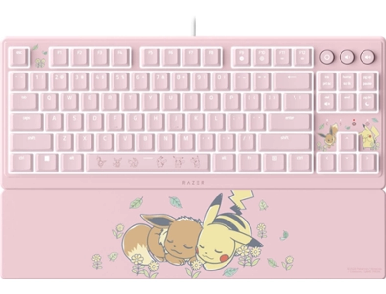 Teclado RAZER Ornata V3 Tenkeyless - Pokémon Pikachu e Eevee Edition (Inglês - Rosa)