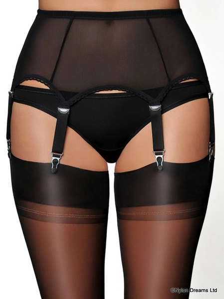 NylonDreams NDL 61 Powermesh Jarretelgordel, kleur Zwart