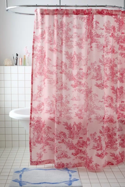 Frog Toile Patterned Shower Curtain