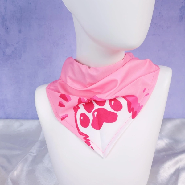 Paw Print Bandana Collar Detachable Triangle Scarf Adjustable Strap Eight Colors Fits Neck 17 Inch 33 Inch Handmade Furry Cosplay Accessory