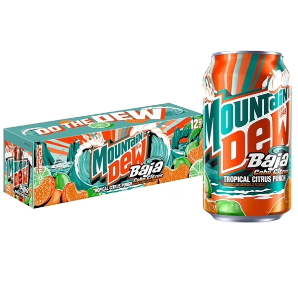 Mountain Dew Baja Blast Cabo Citrus, 12 fl oz 12 Pack Cans