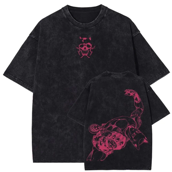 Jojo's Bizarre Adventure Killer Queen Unisex Fit Washed T-Shirt 2505008048