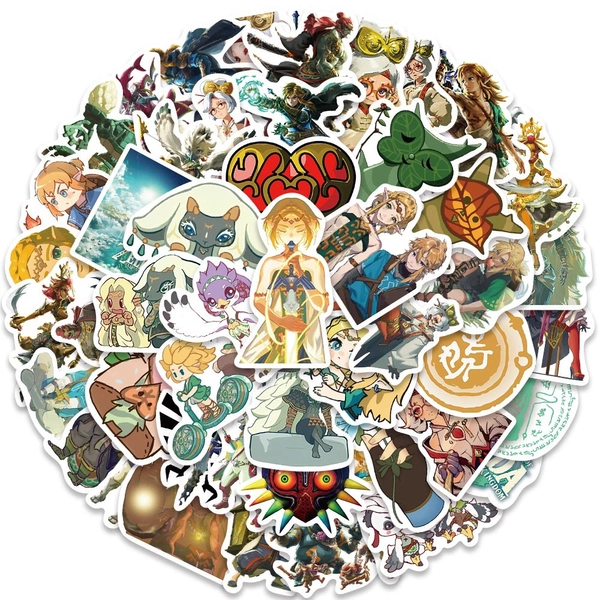 50PCS Zelda Stickers Tears of the Kingdom Laptop Decal Waterproof Totk Gifts
