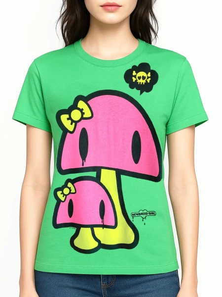 Y2K Happy Mushroom T-shirt: Newbreed Girl, USA Made - Etsy Ukraine