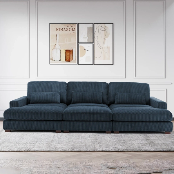 R E N T // Mercer41 127.6" Modern Corduroy Modular Sofa | Wayfair