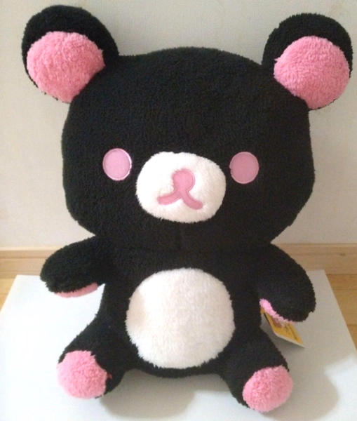 Rilakkuma Black Color Plush XL Premium Pink 42cm BIG Fluffy Doll Toy 2025