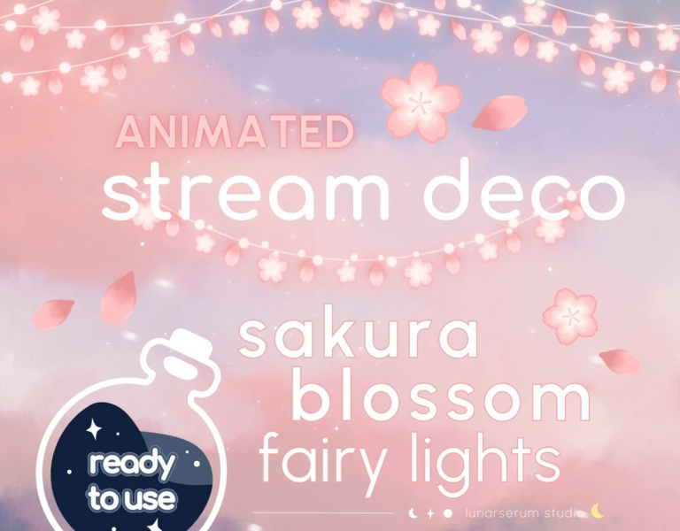 Animated Sakura Cherry Blossom Fairy Lights | Stream Deco for Twitch/youtube/kick Streams & Vtubers | Decoration Overlay Add-on - Etsy Canada