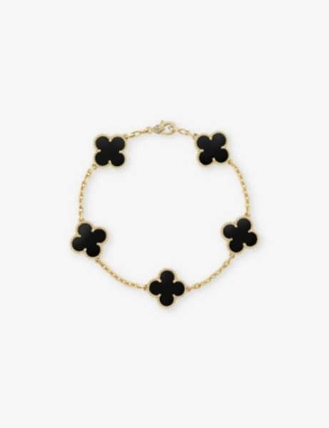 Vintage Alhambra yellow-gold and onyx bracelet