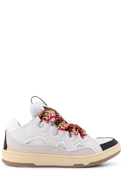 Lanvin Curb Round Toe Lace-Up Sneakers