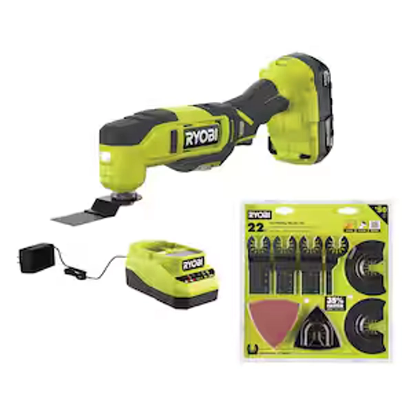 ONE+ 18V Cordless Multi-Tool Kit with 2.0 Ah Battery, Charger, and  22-Piece Oscillating Blade Set
