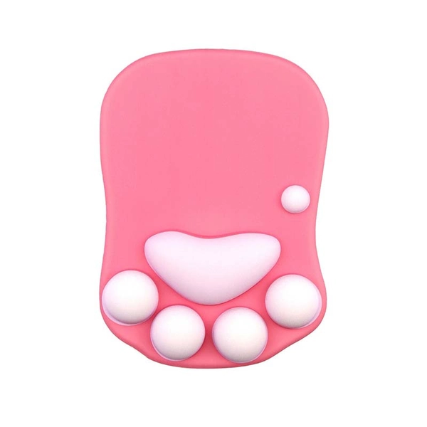 Cat Paw Mouse Pad Wrist Rest Paw Print Mouse Pad with Wrist Support Cat Lover Gifts - Hot Pink