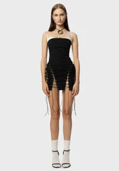 SORRY IM LATE -  black mini dress