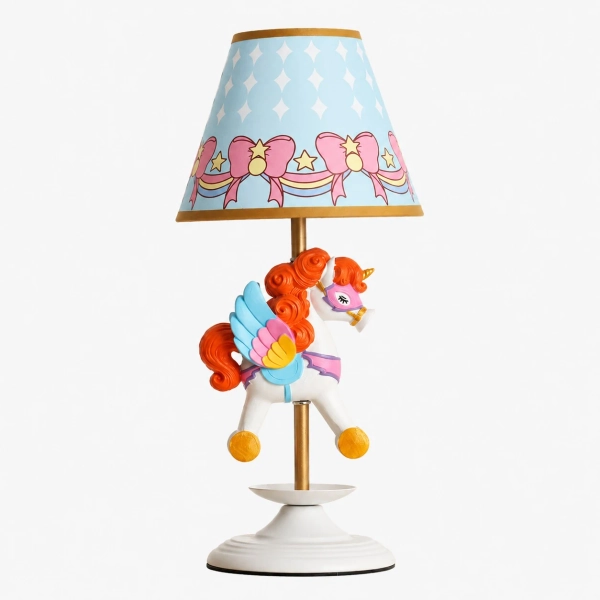 Carousel Unicorn Kids Table Lamp for Bedroom and Nursery