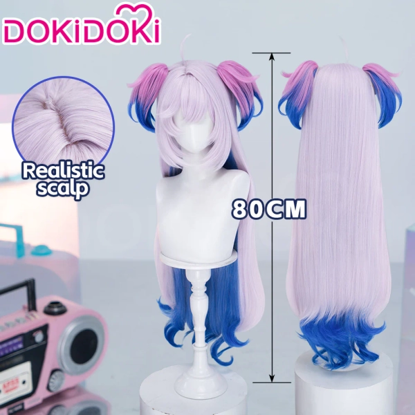 【Ready For Ship】DokiDoki Anime Needy Girl Overdose Cosplay Purple Lollipop Wig Long Curly Purple Blue Gradient Hair Deadly Poison Denpa Girl☆Purple Lollipop - Wig Only-Ready For Ship