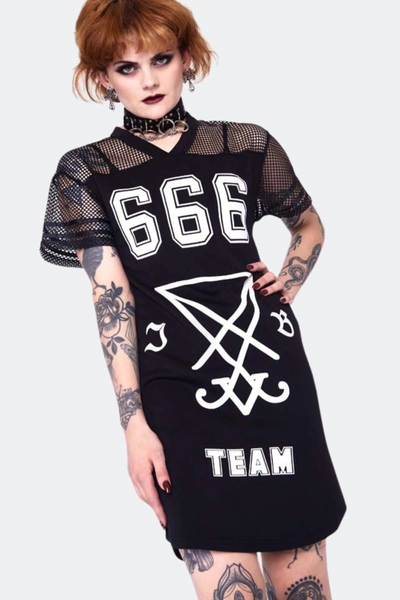 Gothic Printed Jersey Top Plus Size